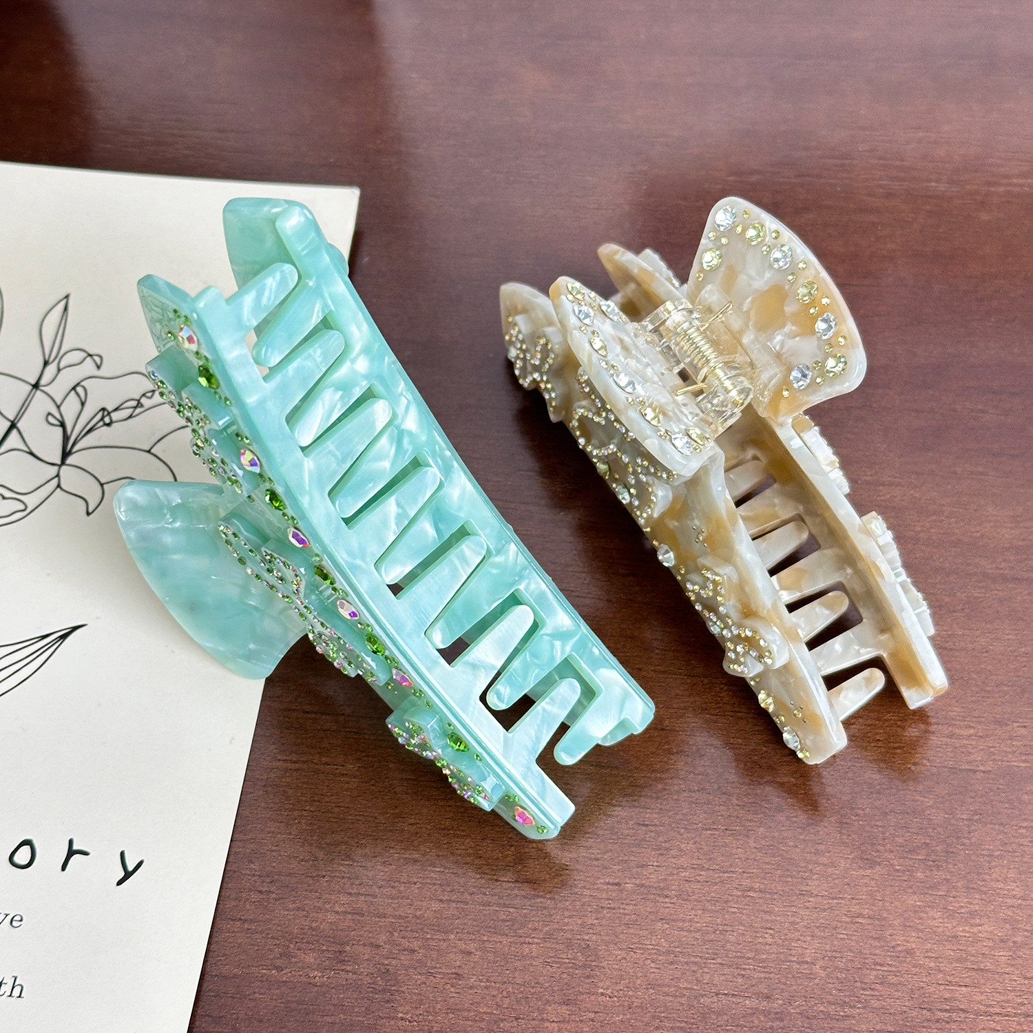 Dowell Korean Style Large Shark Clip Bow Star Acetate Clip For Girls 18