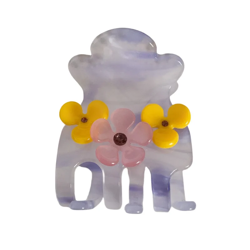 Dowell Korean Style Acetate Hair Claw Small Size Flower Hair Claw For Women 20