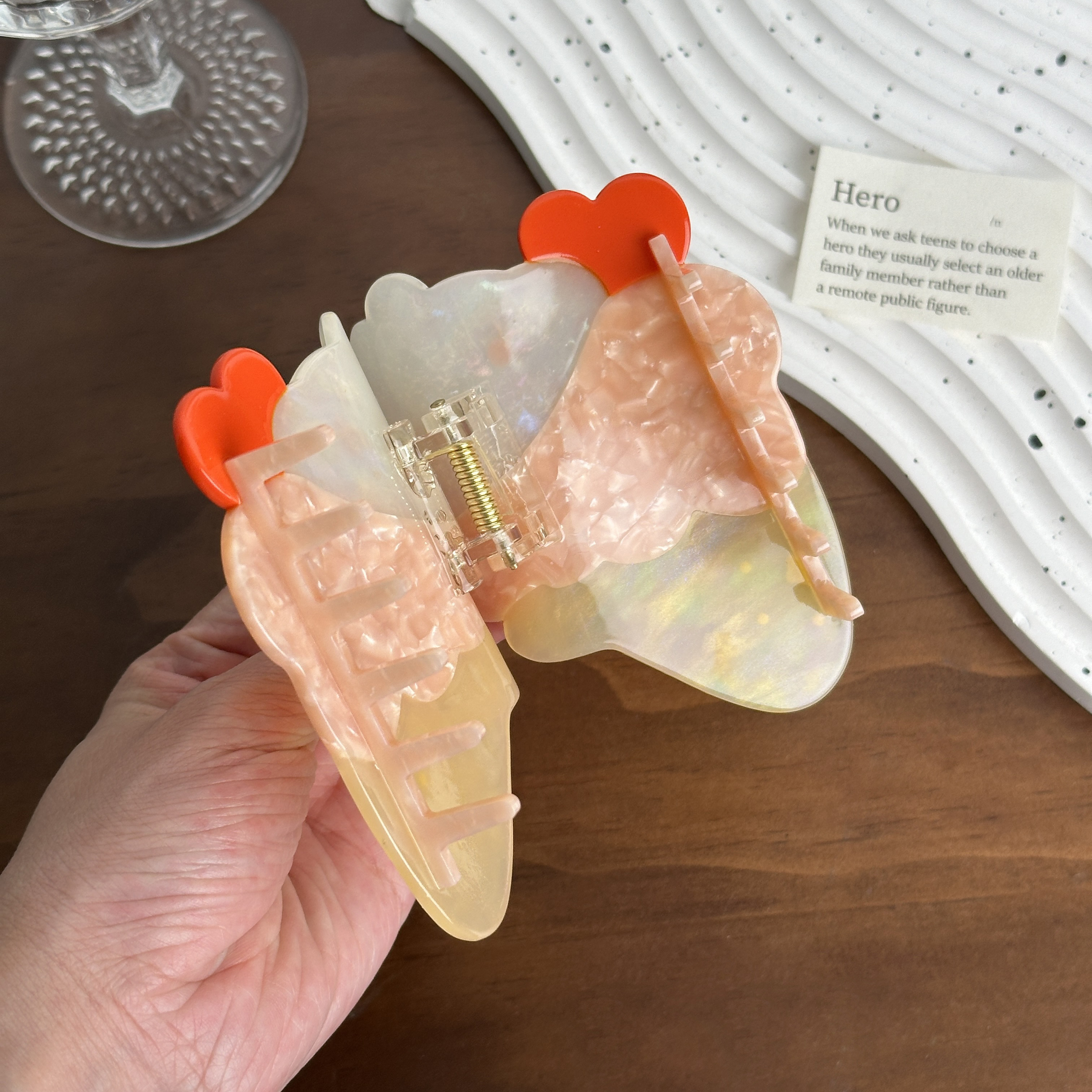 Dowell Honey Cute Korean Version Large Sugar Cone Hair Clip Acrylic Party Girls Vinegar Hair Claw Meatball Ice Cream Head 17