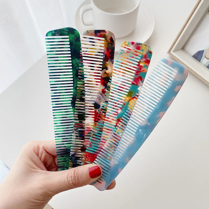 Dowell Wholesale Korean Style Geometric Comb Home Travel Portable Acetate Hair Comb For Girls 11