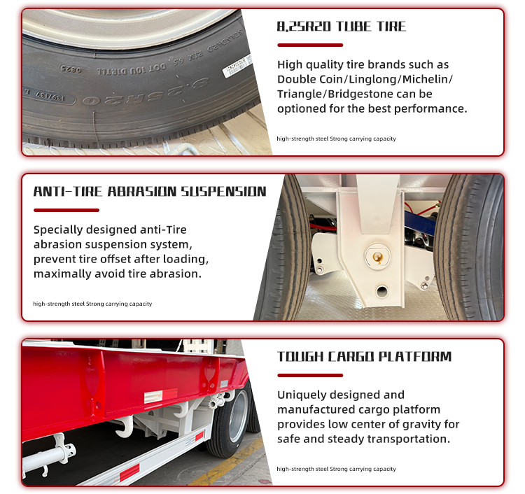 3-Axle 40T Gooseneck Lowbed Trailer for Excavator Transport 12