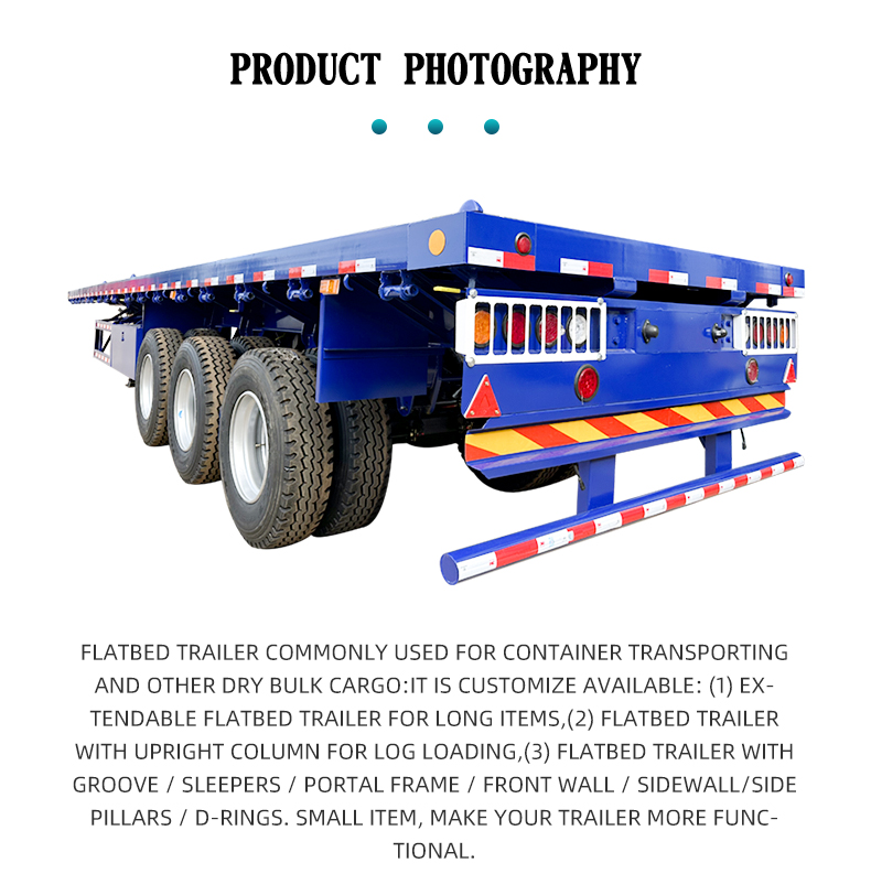 60-100t Capacity Flatbed Semi Trailer 7