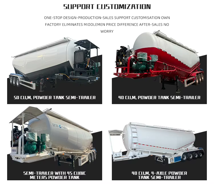 Semirrailer de tanque de polvo de cemento de 3 ejes 15