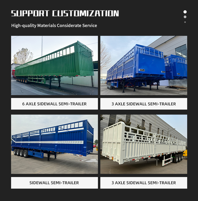 3-4-5 Axle Sidewall Fence Semi Truck Trailer 10