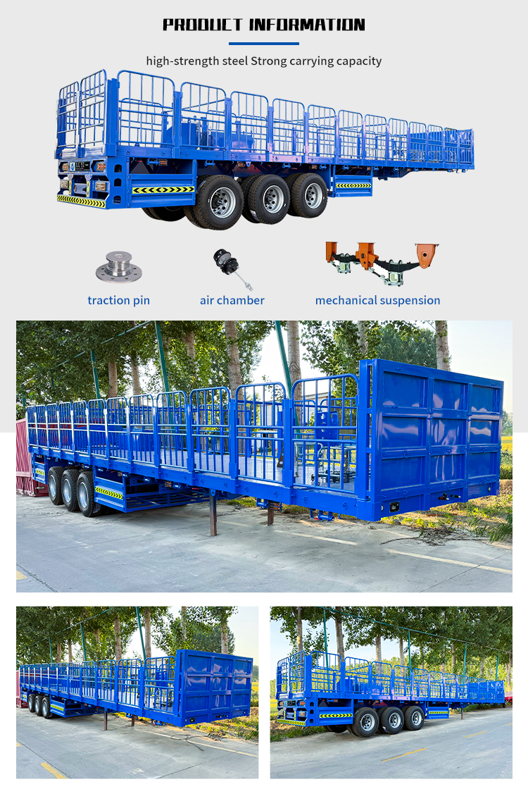 3AXLE FARNED FURTED TRUCKWALL TRUCLER TRAIF 9