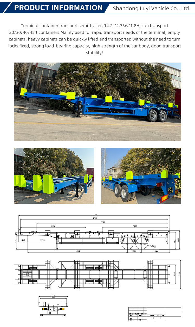 BPW Axle Air Suspension Low Plumped Platfbed Semi Trailer 8