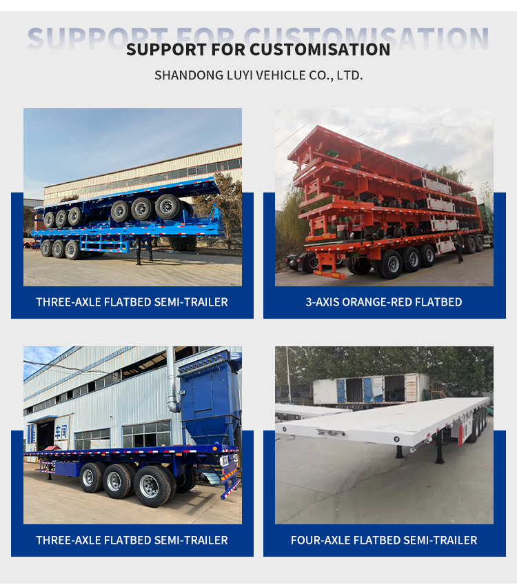 40 футов 3 ось плоской кровати Платкий полуприцеп | Луи 13