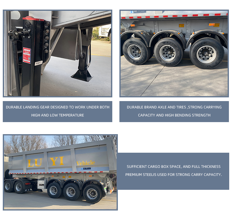 4-Axle Hydraulic Dump Semi-Trailer 60T-80T Heavy Tractor 11