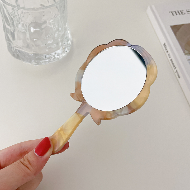 Dowell Daily Mirror Hand-held Single-sided Portable Acetate Rose Makeup Mirror 13