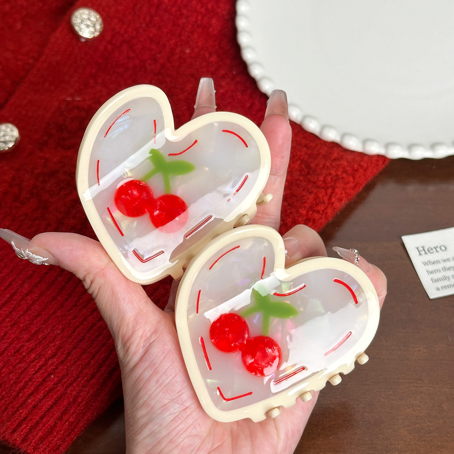 Dowell Cute Cartoon Heart-shaped Acetate Hair Claw 7.5cm European New Design Hair Decoration Clip Accessories 18