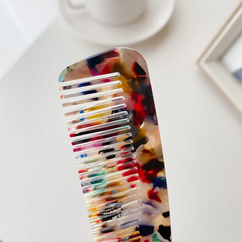 Dowell Wholesale Korean Style Geometric Comb Home Travel Portable Acetate Hair Comb For Girls 13