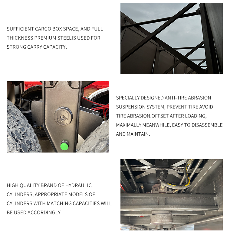 3 ejes Cilíndrico hidráulico Semirrailer de vertedero 10