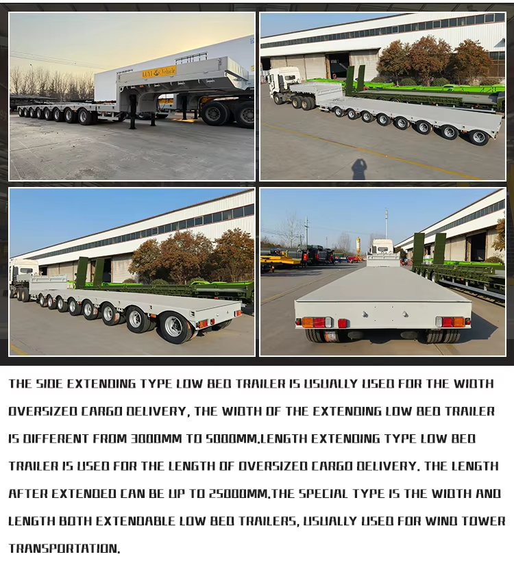 Trailer à bas de suspension à bascule 60-100T à 8. 7