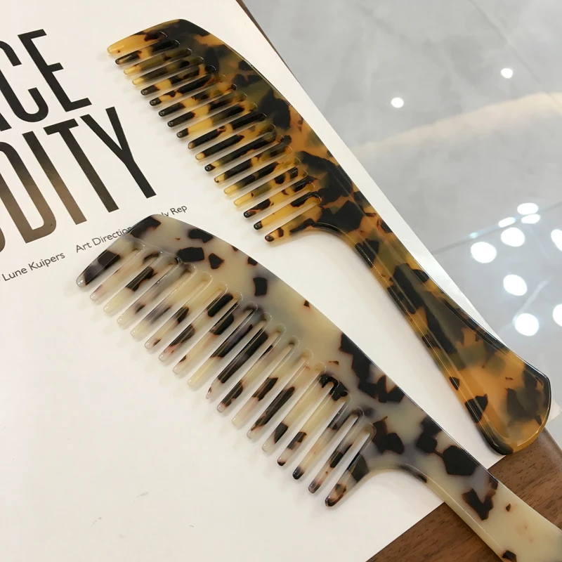 Dowell New Retro Simple Tortoiseshell Marble Texture 4mm Thick Large Hair Accessories Cellulose Acetate Hair Comb 12