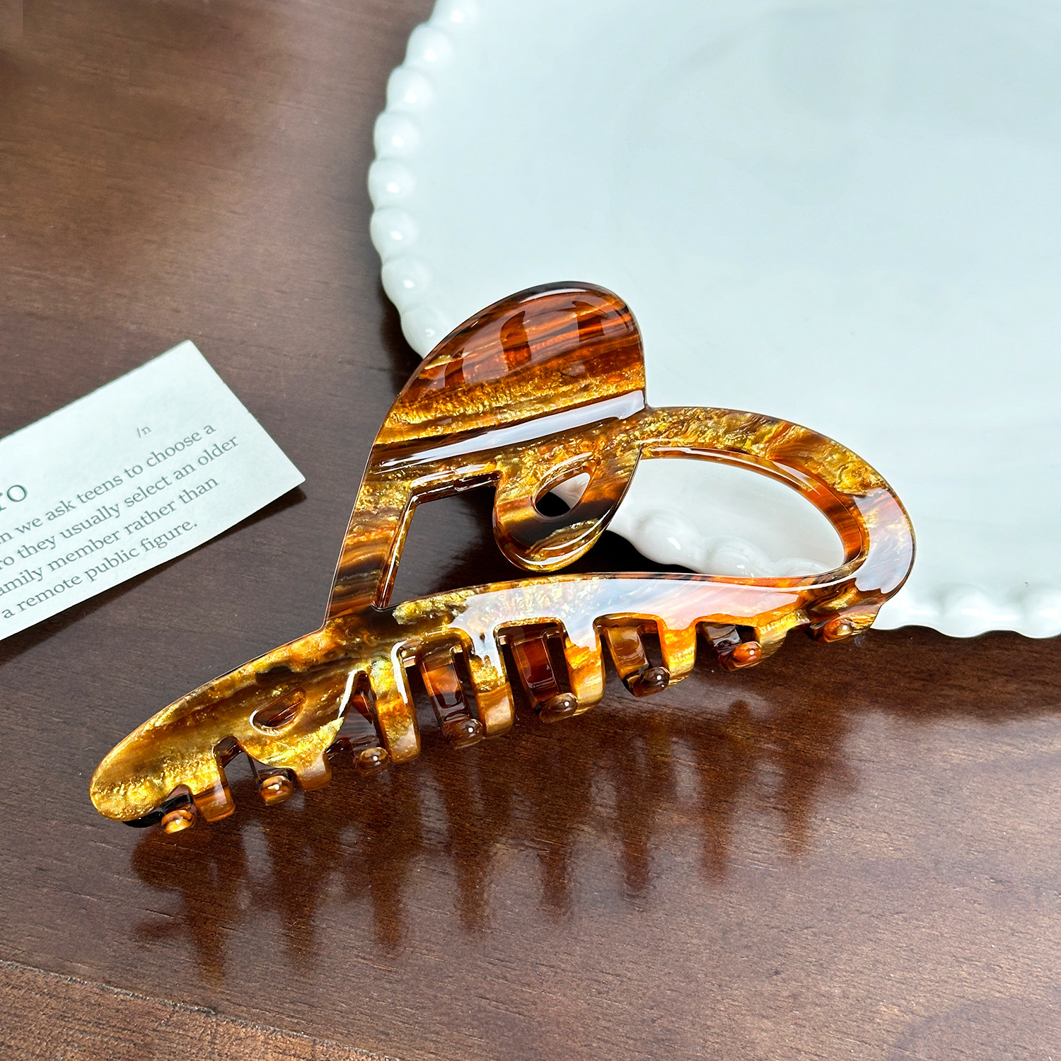 Dowell European American Style Hair Accessories Heart-shaped Shark Clip Sweet Girl Acetate Clip 25