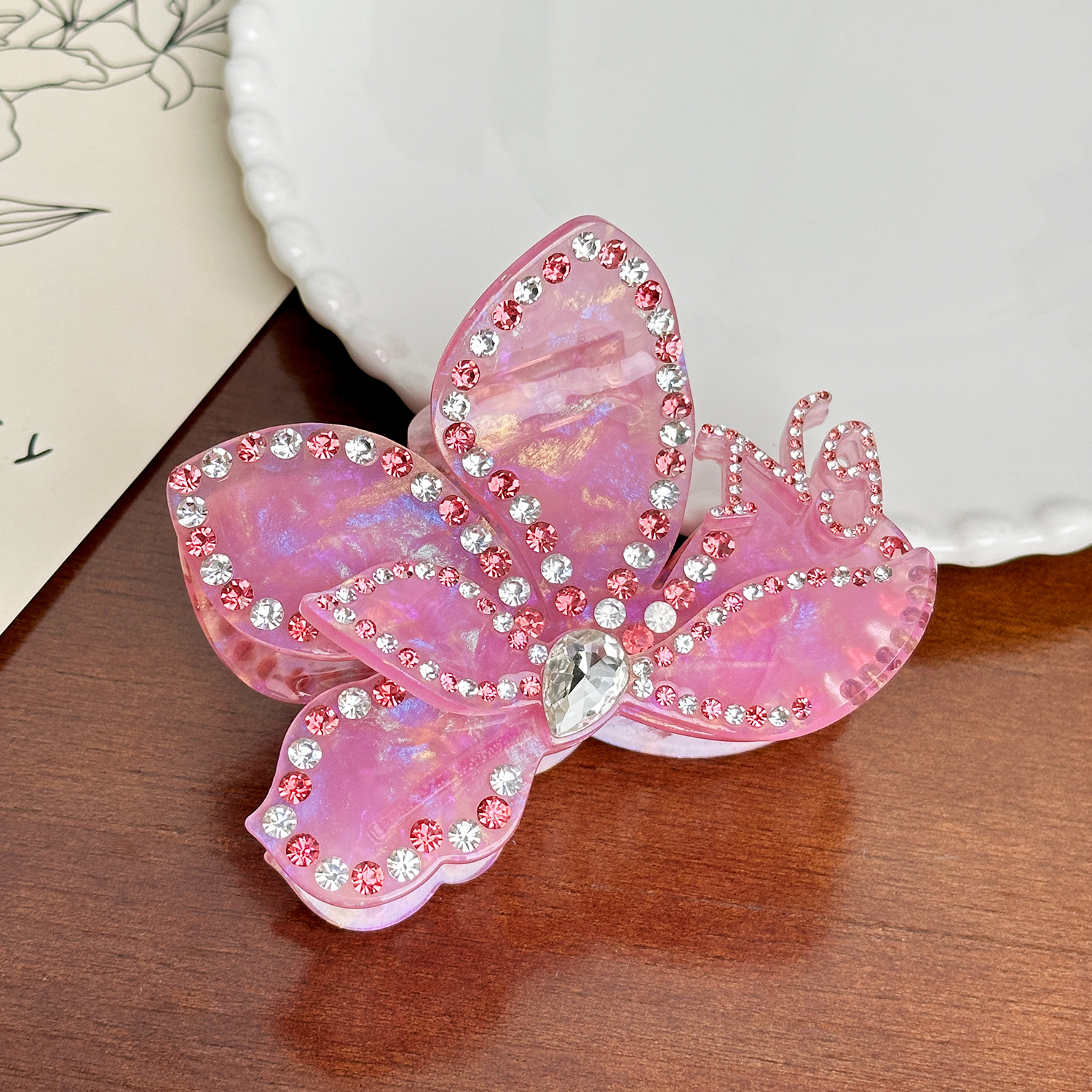 Dowell European Style Flower Rhinestone Acetate Hair Claw Girl's Hair Decoration Clip Accessories 21