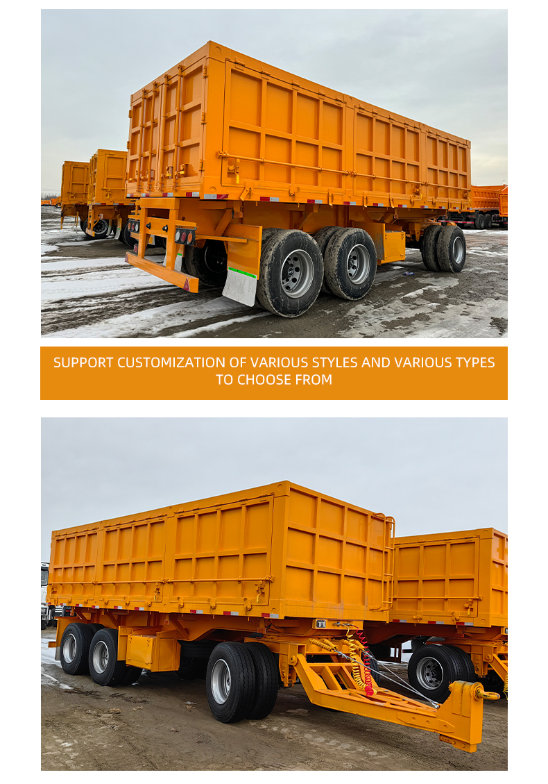 3-осевой съемный полный трейлер с боковыми стенами 8