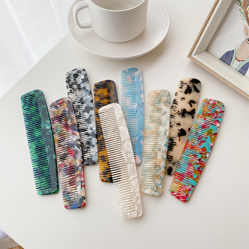 Dowell Wholesale Korean Style Geometric Comb Home Travel Portable Acetate Hair Comb For Girls 10