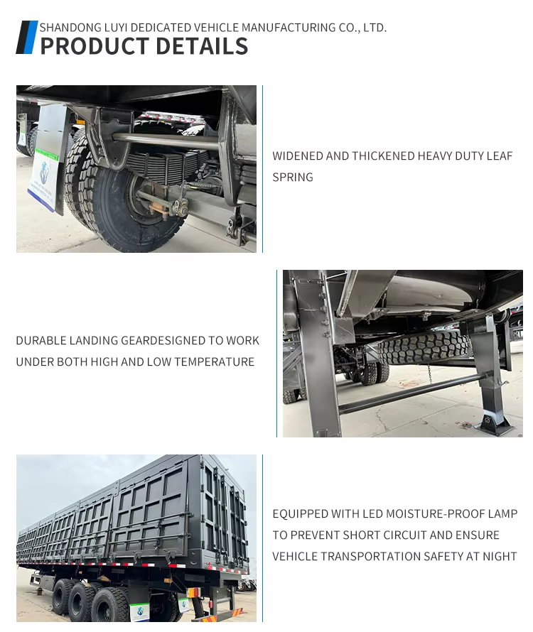 100 طن 3AXLE مقطورة جانبية شديدة التحمل 9