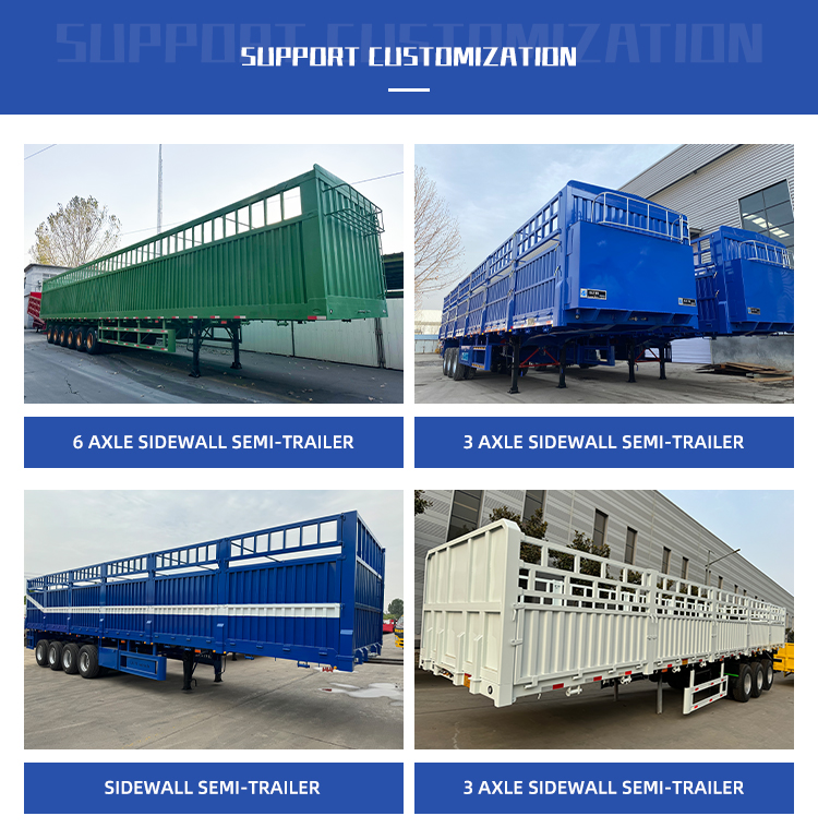 Semreiler de 3 eje de 60 toneladas de pared lateral | Luyi 11