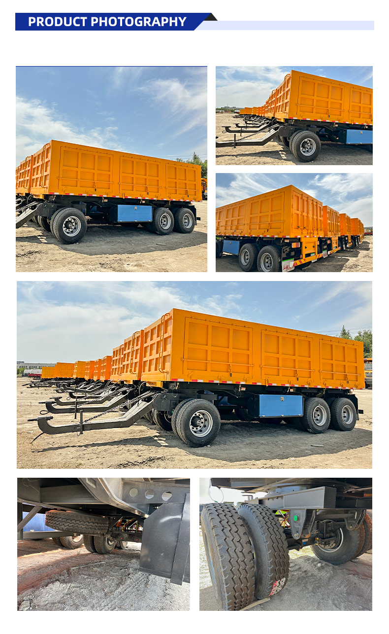 3 محور كامل مقطورات Drawbar مقطورة 12