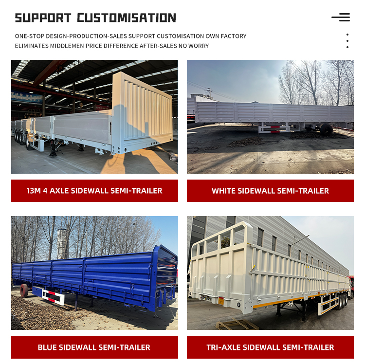 6 محاور الجانبية نصف مقطورة النقل الثقيل البضائع القابلة للتخصيص 16