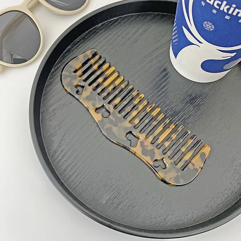 Dowell Wholesale Korean New Hollow Heart Acetate Hair Comb For Natural Hair 12