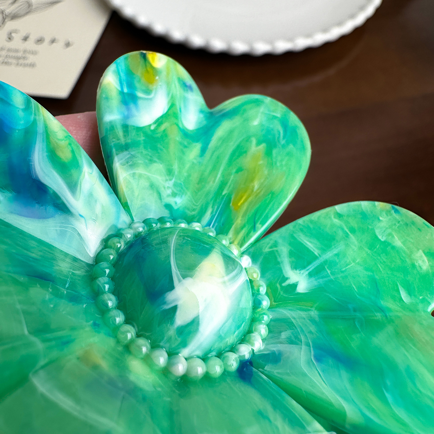 Dowell New Arrival Handmade Plastic Hair Claw Cute Resin Claw Clip Girls Floral Decorative Daily Party Perfect Gift 20