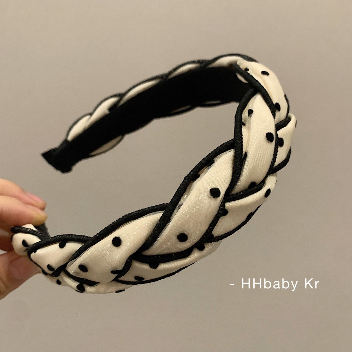 Dowell – bandeau en fil de maille brillant pour femmes, bandeau Beige avec chouchous, nœud, accessoires pour cheveux noirs, mode coréenne 13