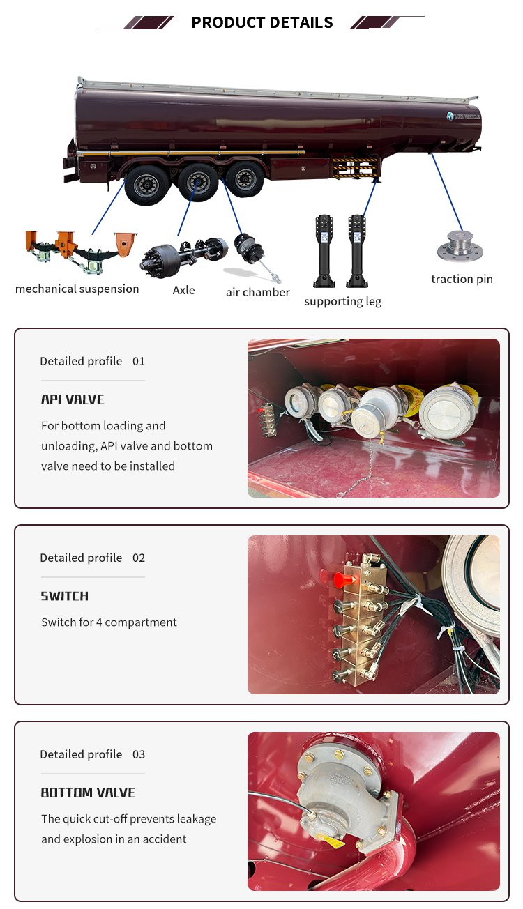 Tanage du réservoir de transport liquide semi-remorque | Luyi 8