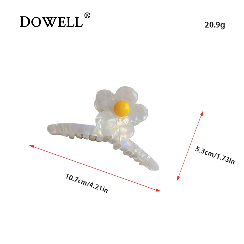 Dowell French High Quality Shark Clip Hair Accessories Large Acetate Flower Hair Claw Clips 11