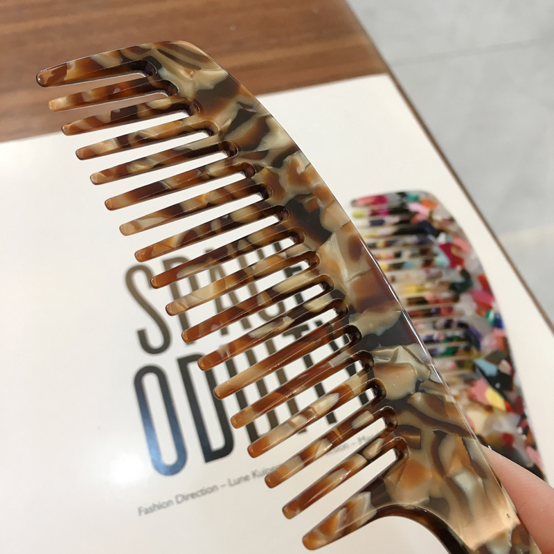 Dowell New Retro Simple Tortoiseshell Marble Texture 4mm Thick Large Hair Accessories Cellulose Acetate Hair Comb 13