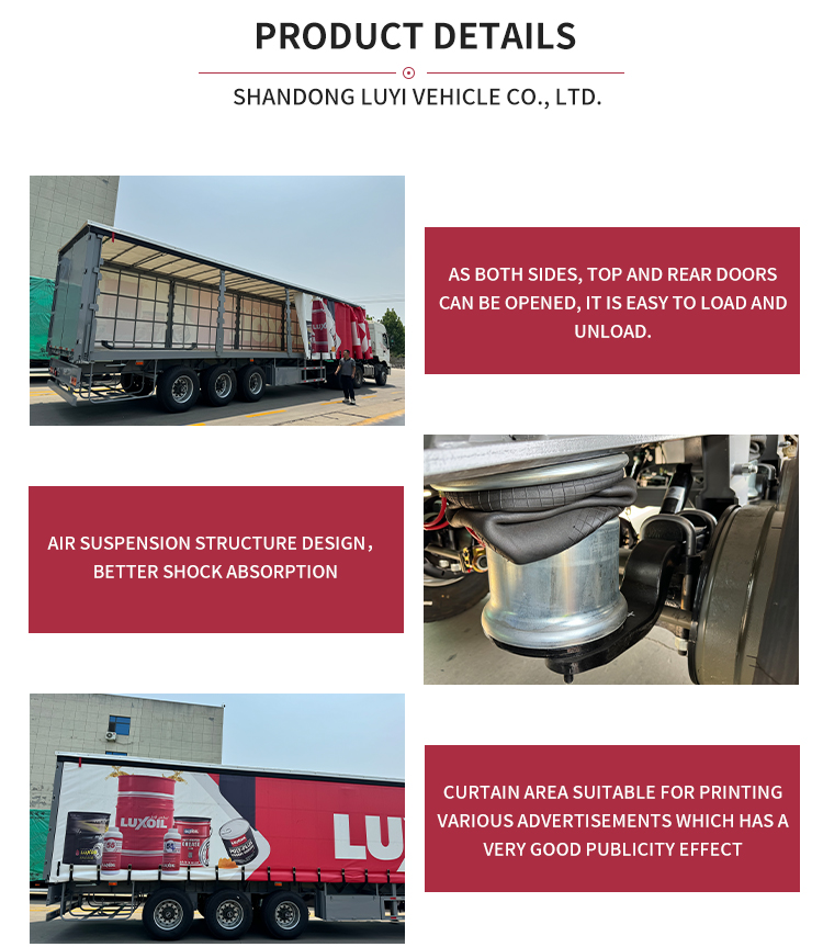 Semirrailer de servicio de cortina de servicio pesado de 3 ejes | Luyi 10