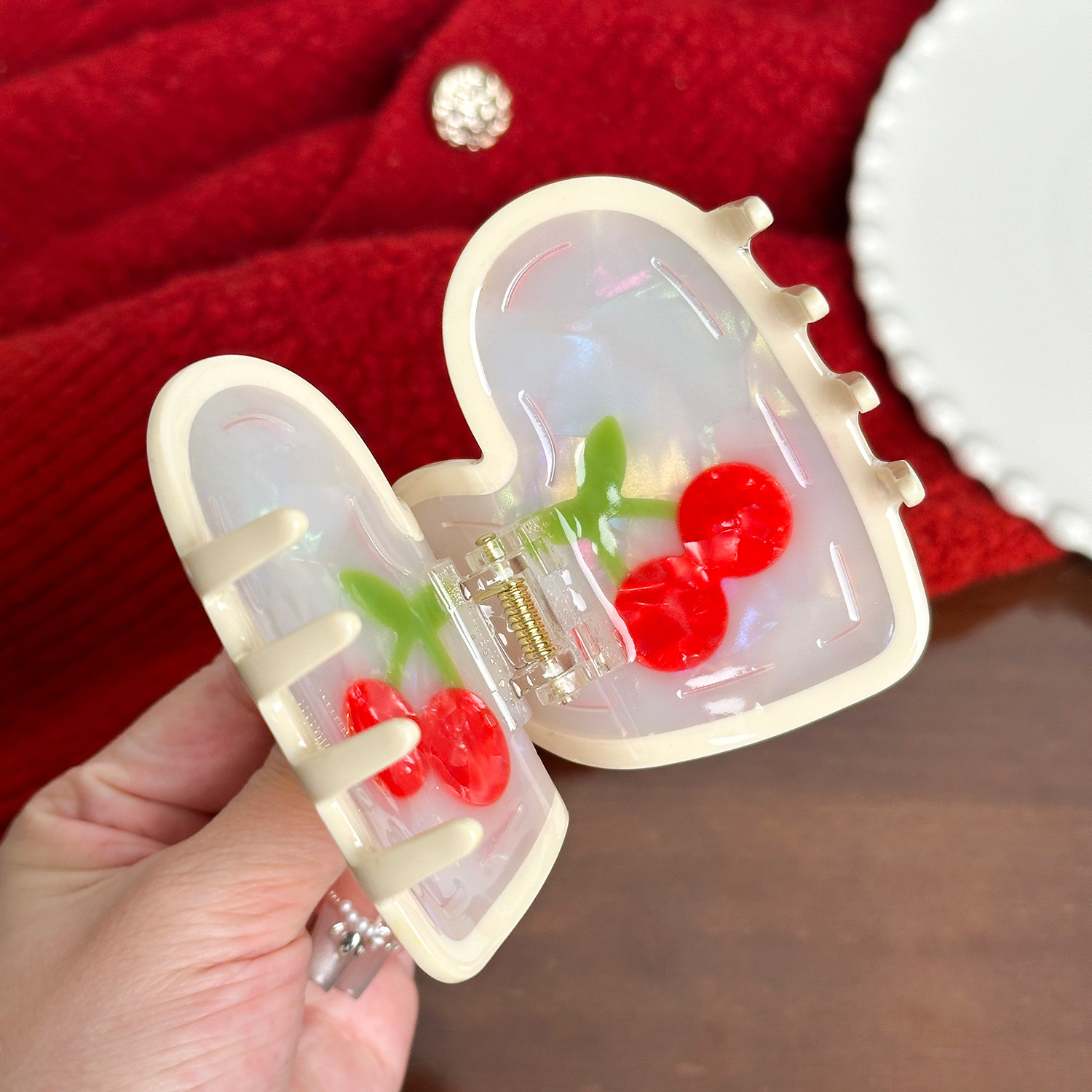 Dowell Cute Cartoon Heart-shaped Acetate Hair Claw 7.5cm European New Design Hair Decoration Clip Accessories 20