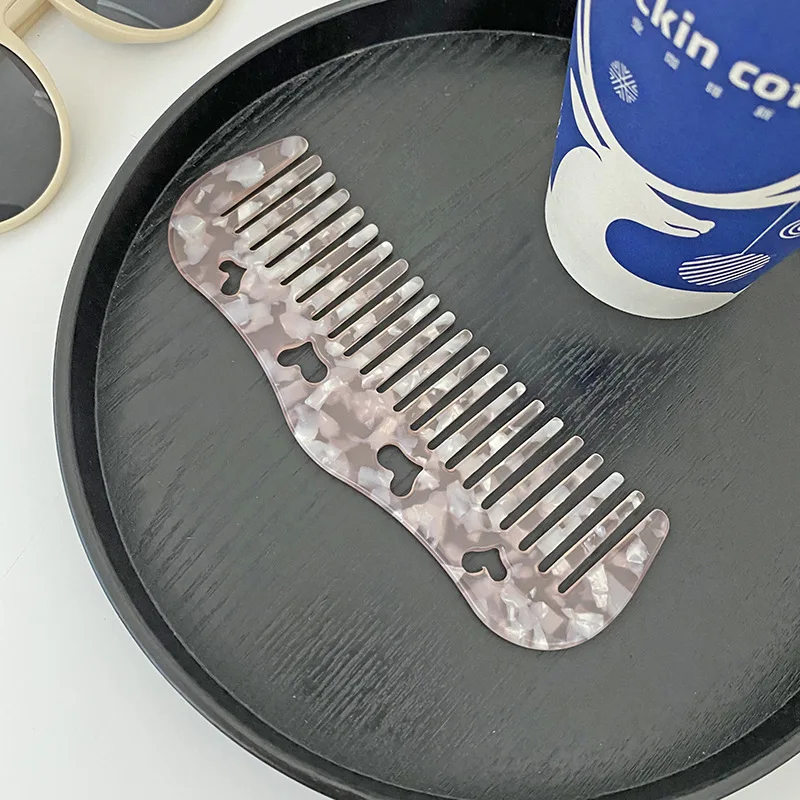 Dowell Wholesale Korean New Hollow Heart Acetate Hair Comb For Natural Hair 11