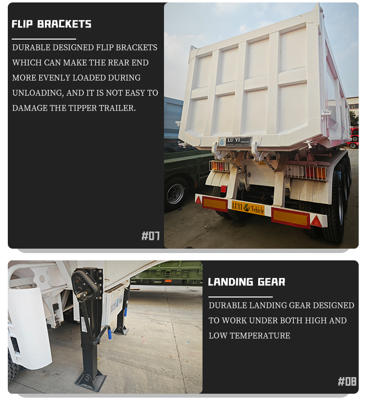 4-axle 60ton Hydraulic Dump Semi-trailer 11