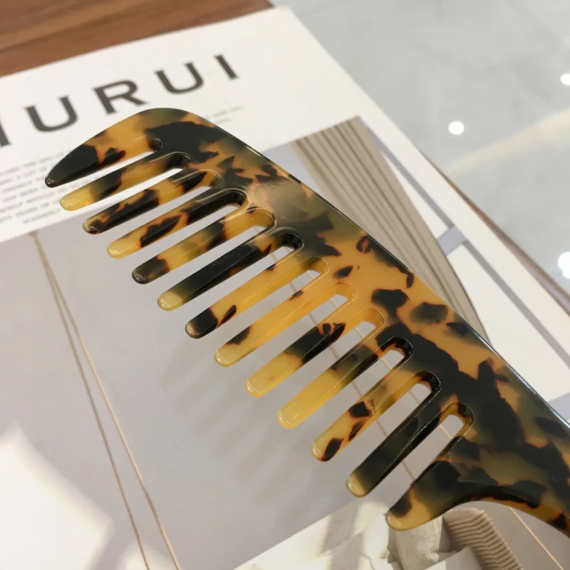 Dowell New Retro Simple Tortoiseshell Marble Texture Acetic Acid Hair Accessories 4mm Thick Acetate Hair Comb 13