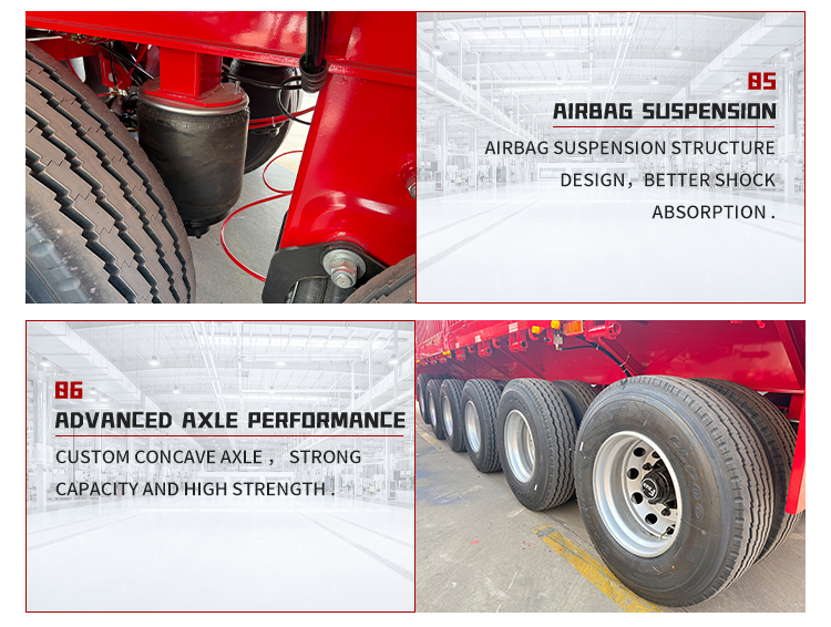6 محاور الجانبية نصف مقطورة النقل الثقيل البضائع القابلة للتخصيص 13