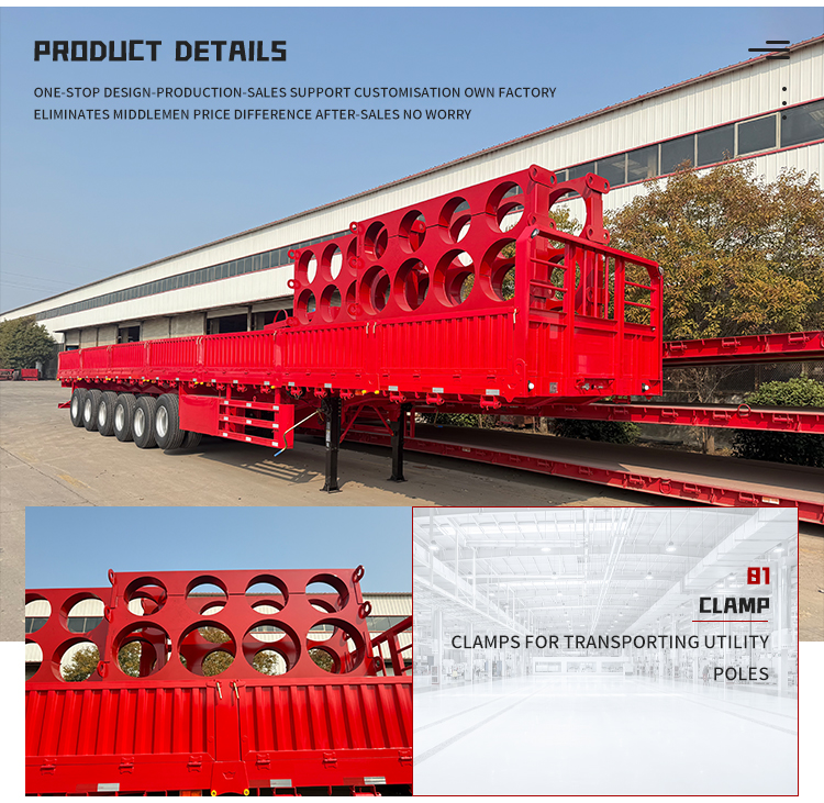 6 محاور الجانبية نصف مقطورة النقل الثقيل البضائع القابلة للتخصيص 11