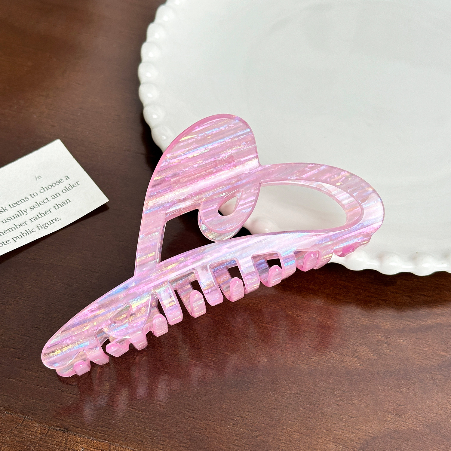 Dowell European American Style Hair Accessories Heart-shaped Shark Clip Sweet Girl Acetate Clip 22