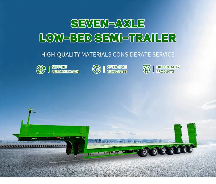 UYI 7 ejes Remolque de cementerio de cementerio de 7 ejes 150T Transporte de equipos pesados 7