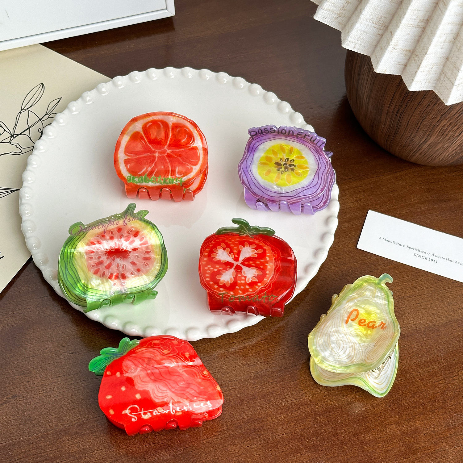 Dowell Cute Fruit Series Acrylic Claw Clip 5cm Korean Style Hair Decoration Accessories For Girls For Party 17