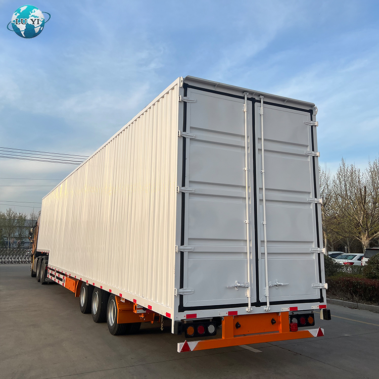 3 Axles Box Structure Curtain Side Semi Trailer/cargo Box Van Semi Trailer 11