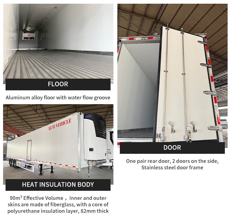 LUYI 14.5m 3-Axle Refrigerated Trailer for Frozen Food Transport 11