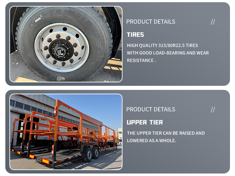 Heavy-duty 2-axle Hydraulic Car Hauler Trailer 8-car Capacity 10