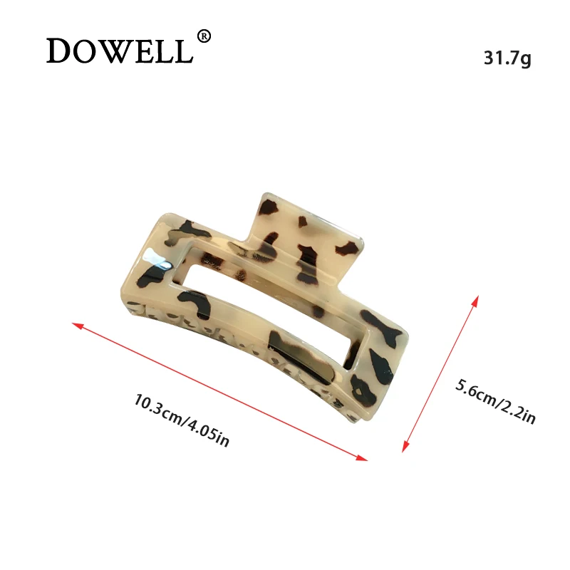 Dowell Korean Simple Leopard Print Hair Accessories Women Plastic Hair Claw Set 11