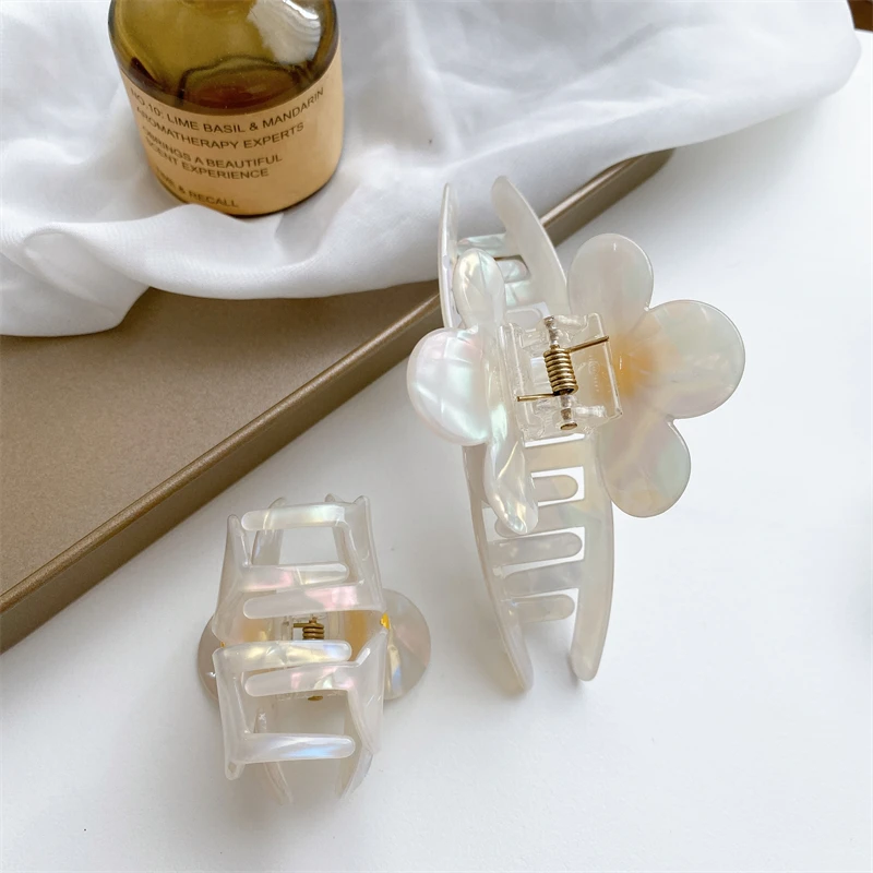 Dowell French High Quality Shark Clip Hair Accessories Large Acetate Flower Hair Claw Clips 13