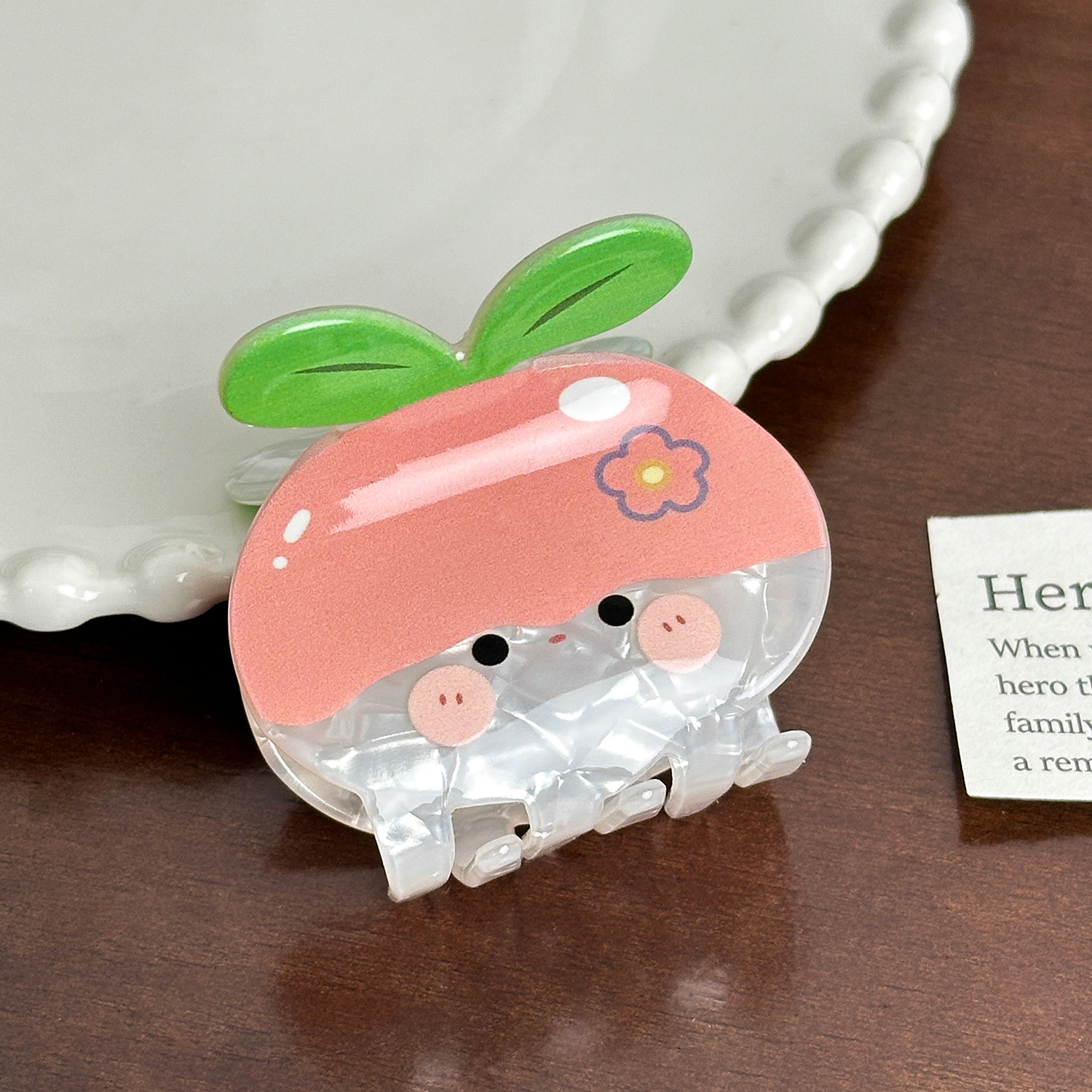 Dowell Elegant Korean Style Hair Claw Clip Cute Fruit Acrylic Daily Use Decoration For Girls Party Wear 23