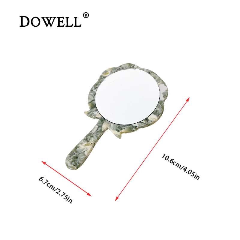 Dowell Daily Mirror Hand-held Single-sided Portable Acetate Rose Makeup Mirror 11