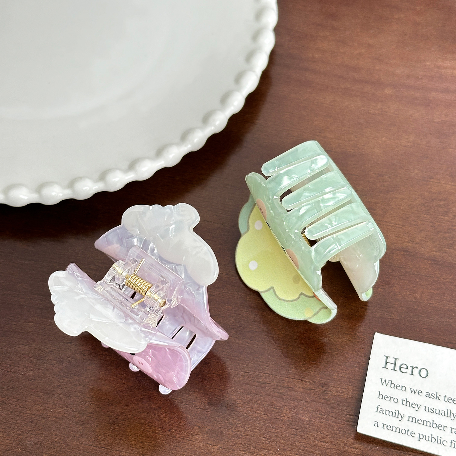 Dowell Elegant Korean Style Hair Claw Clip Cute Fruit Acrylic Daily Use Decoration For Girls Party Wear 19